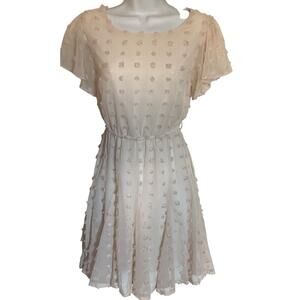 Juliana's Off White Party/Sunday/ Flutter Sleeve Dress Sz S No Belt